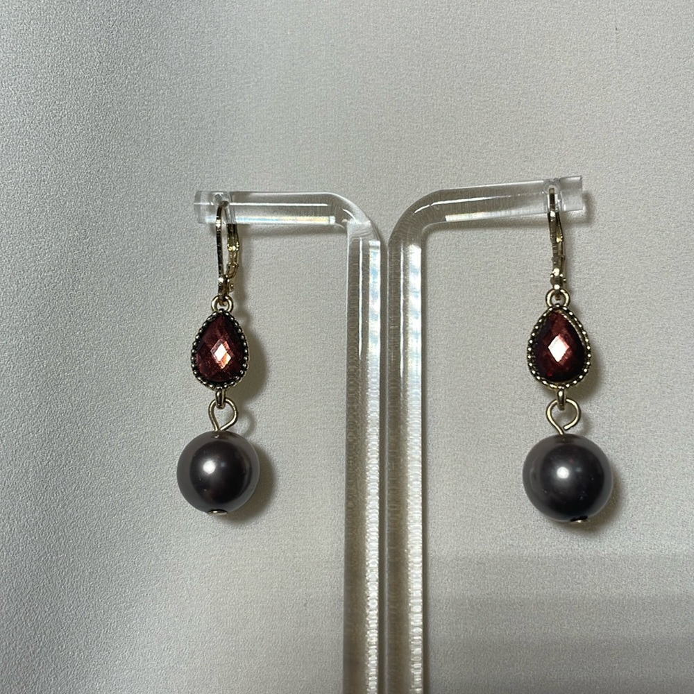 Napier Pearl Drop Earrings - Picture 2 of 6